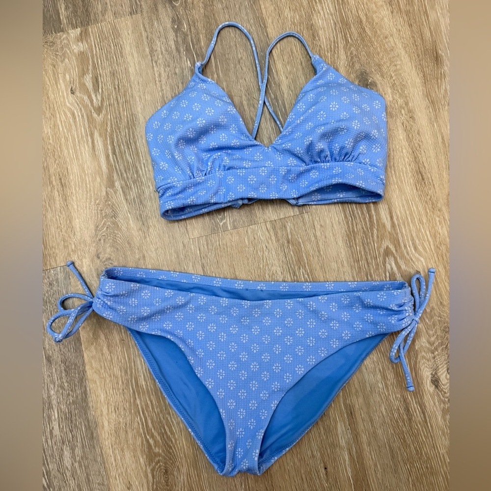 Blue floral bikini